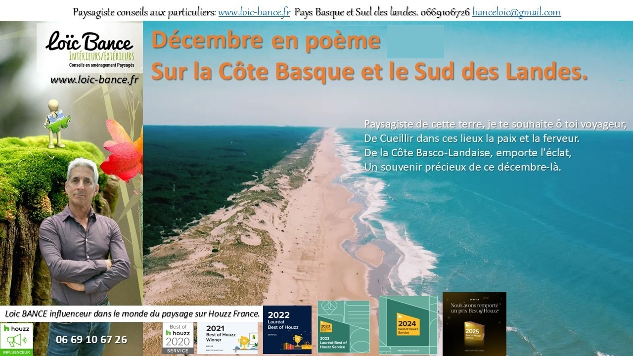 Pome; Dcembre; Paysages; Jardins; Radio; Jardins d'ici; Amnagements paysagers; Landes; Paysagiste Landes; Pays Basque; Paysagiste Pays Basque; Concepteur de jardins; Ahetze; Paysagiste Ahetze; Anglet; Paysagiste Anglet; Arbonne; Paysagiste Arbonne; Arcangues; Paysagiste Arcangues; Bayonne; Paysagiste Bayonne; Biarritz; Paysagiste Biarritz; Capbreton; Paysagiste Capbreton; Guthary; Paysagiste Guthary; Hossegor; Paysagiste Hossegor; Saint Jean de Luz; Paysagiste Saint Jean de Luz; Seignosse; Paysagiste Seignosse; Tosse; Paysagiste Tosse; Dax; Paysagiste Dax; Mont de Marsan 40000; Paysagiste Mont de Marsan; Paysagiste Brassempouy; Brassempouy 40330; Paysagiste Ahaxe-Alciette-BascassanAhaxe-Alciette-Bascassan 64220; Saint-Pandelon 40180; Paysagiste Saint-Pandelon; Ascain 64310; Paysagiste Ascain; Amou 40330; Paysagiste Amou; Louhossoa 64250; Paysagiste Louhossoa; 
