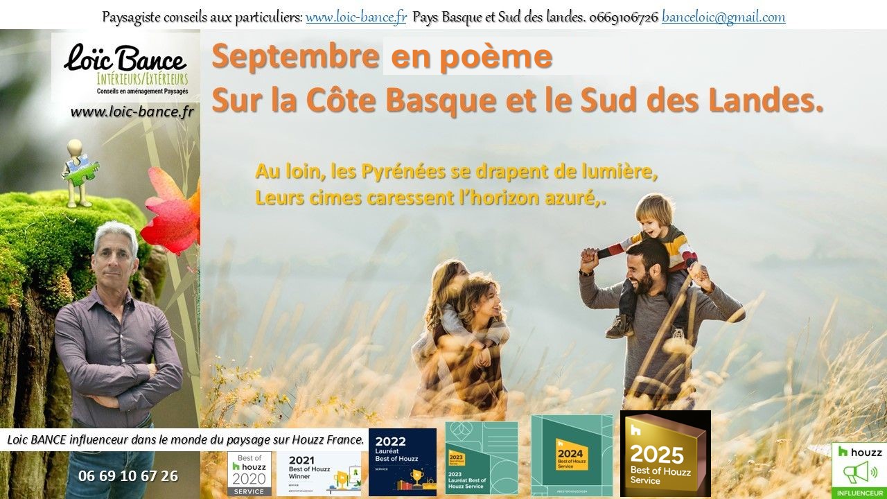 Paysages Basque; Paysages Landes; pome; Jardins; Septembre; Amnagements paysagers; Concepteur de jardins; Pays basque; Paysagiste; Paysagiste Pays Basque; Paysagiste conseils; Ahetze; Paysagiste Ahetze; Anglet; Paysagiste Anglet; Arbonne; Paysagiste Arbonne; Arcangues; Paysagiste Arcangues; Bayonne; Paysagiste Bayonne; Biarritz; Paysagiste Biarritz; Capbreton; Paysagiste Capbreton; Guthary; Paysagiste Guthary; Hossegor; Paysagiste Hossegor; Saint Jean de Luz; Paysagiste Saint Jean de Luz; Seignosse; Paysagiste Seignosse; 