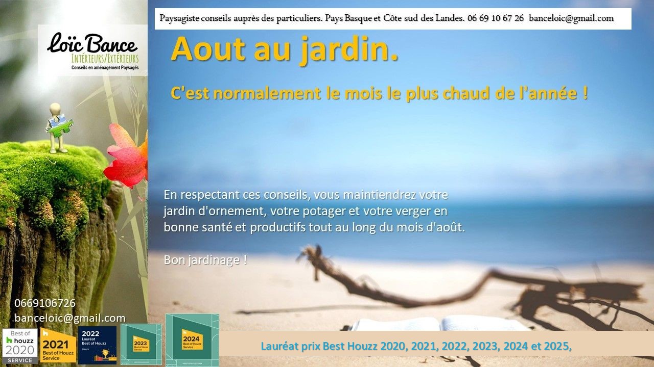 Arcangues paysages Les travaux d�aout au jardin d�ornement, potager et fruitiers.