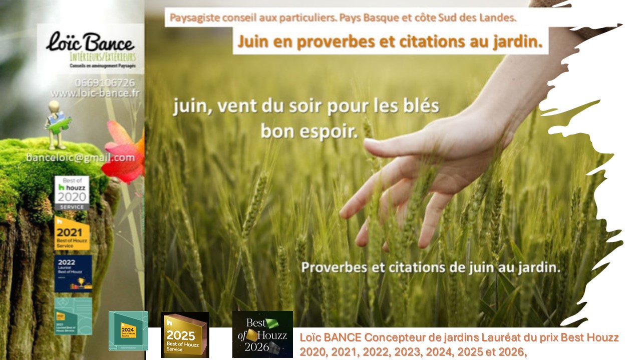 Juin en proverbes et citations. Arcangues paysages